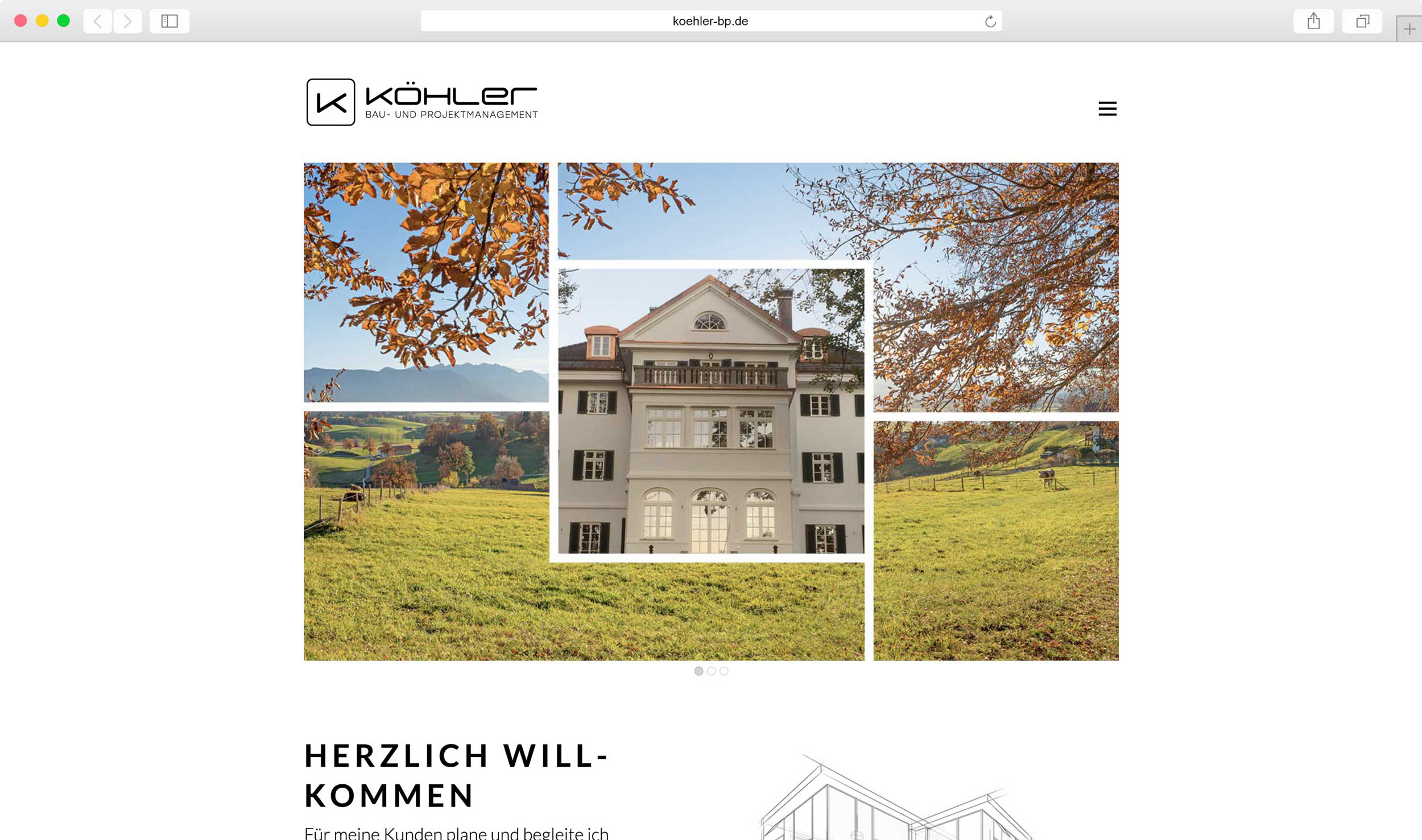 Case Köhler Bau- und Projektmanagement Screenshot der Webseite