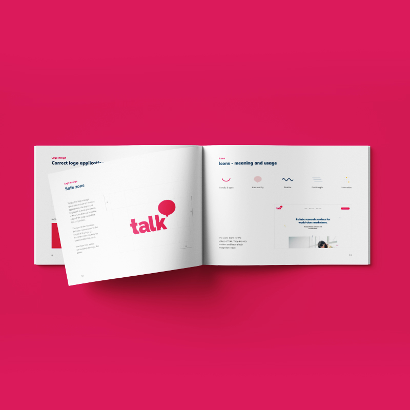 Talk Online Corporate Design Broschüre